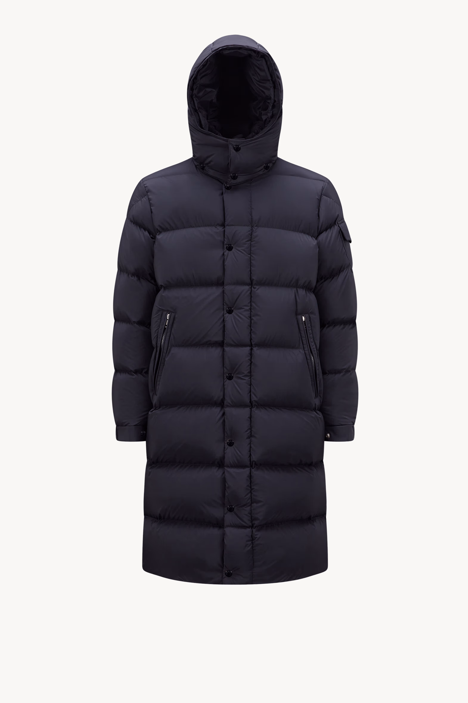 Hanoverian Hooded Long Down Jacket Men Night Blue Moncler 2
